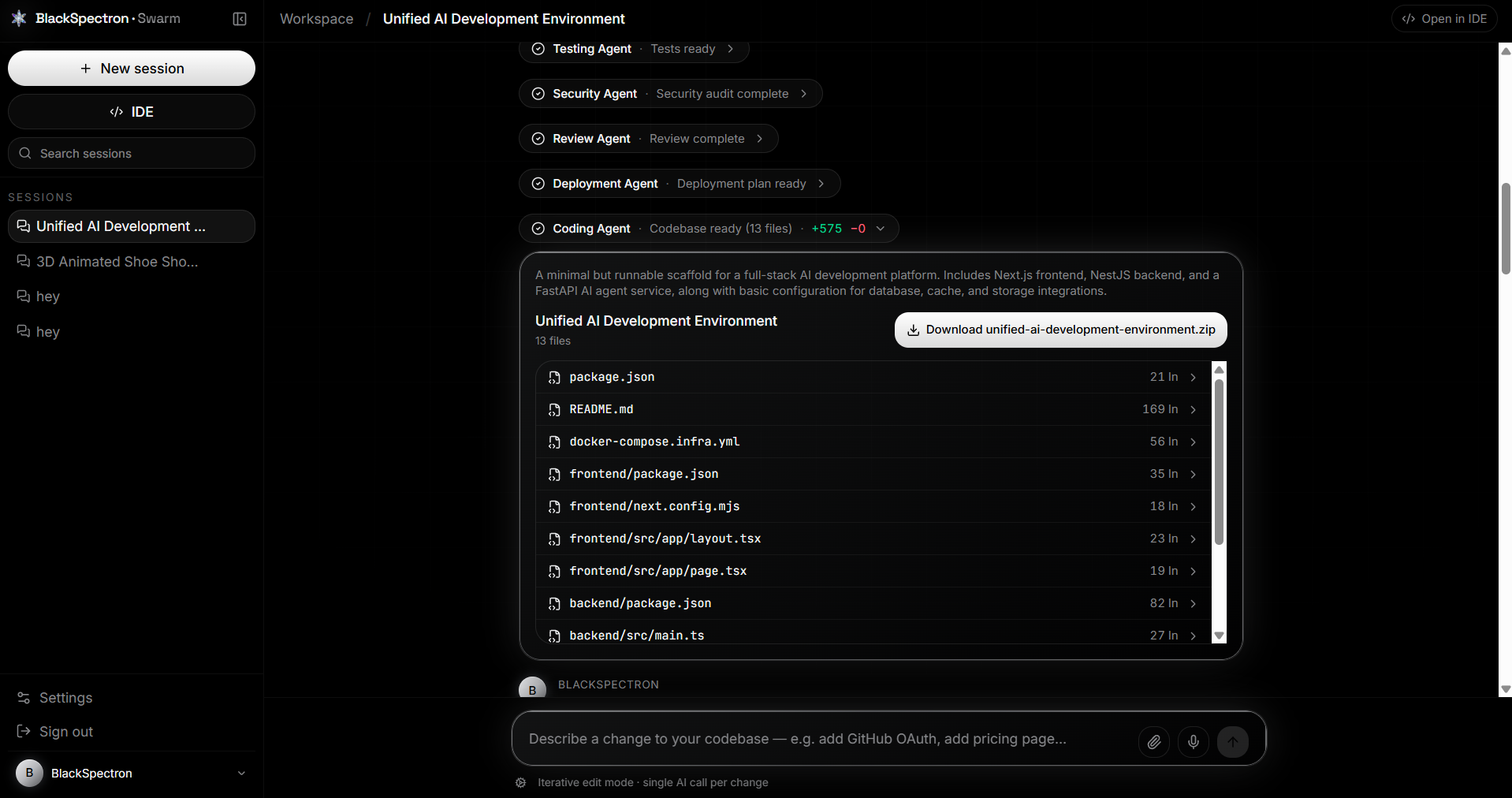 Workspace Swarm Dashboard